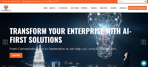 AI-powered solutions and consulting for enterprise transformation and growth.