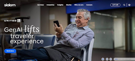 Slalom homepage showing customer experience enhancement using GenAI technology.