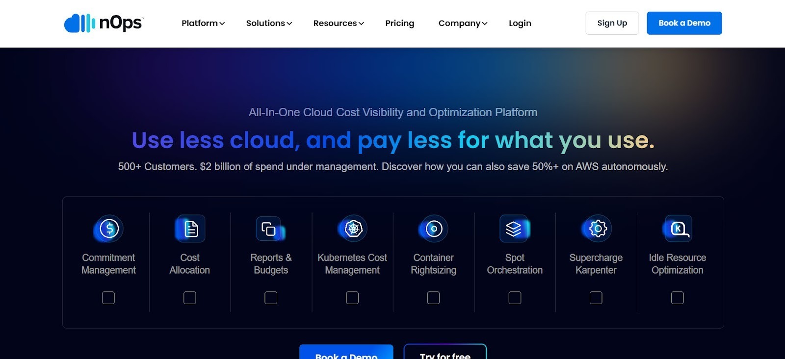 nOps platform focused on AWS cost optimization through automation and visibility