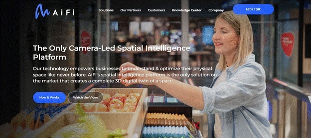 AiFi platform demonstrating spatial intelligence with a 3D digital twin of a retail environment.