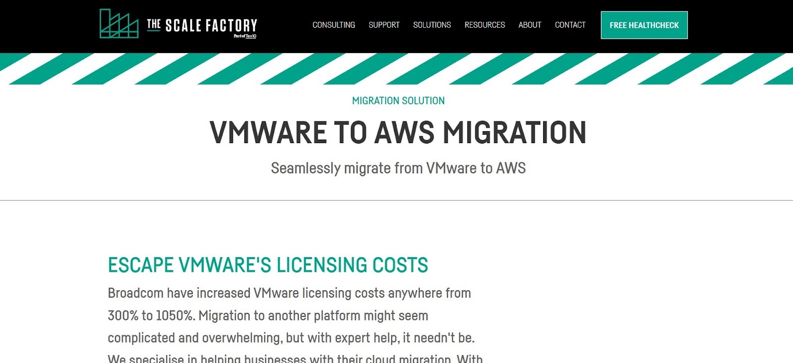 The Scale Factory guiding cost-focused VMware to AWS migration projects.