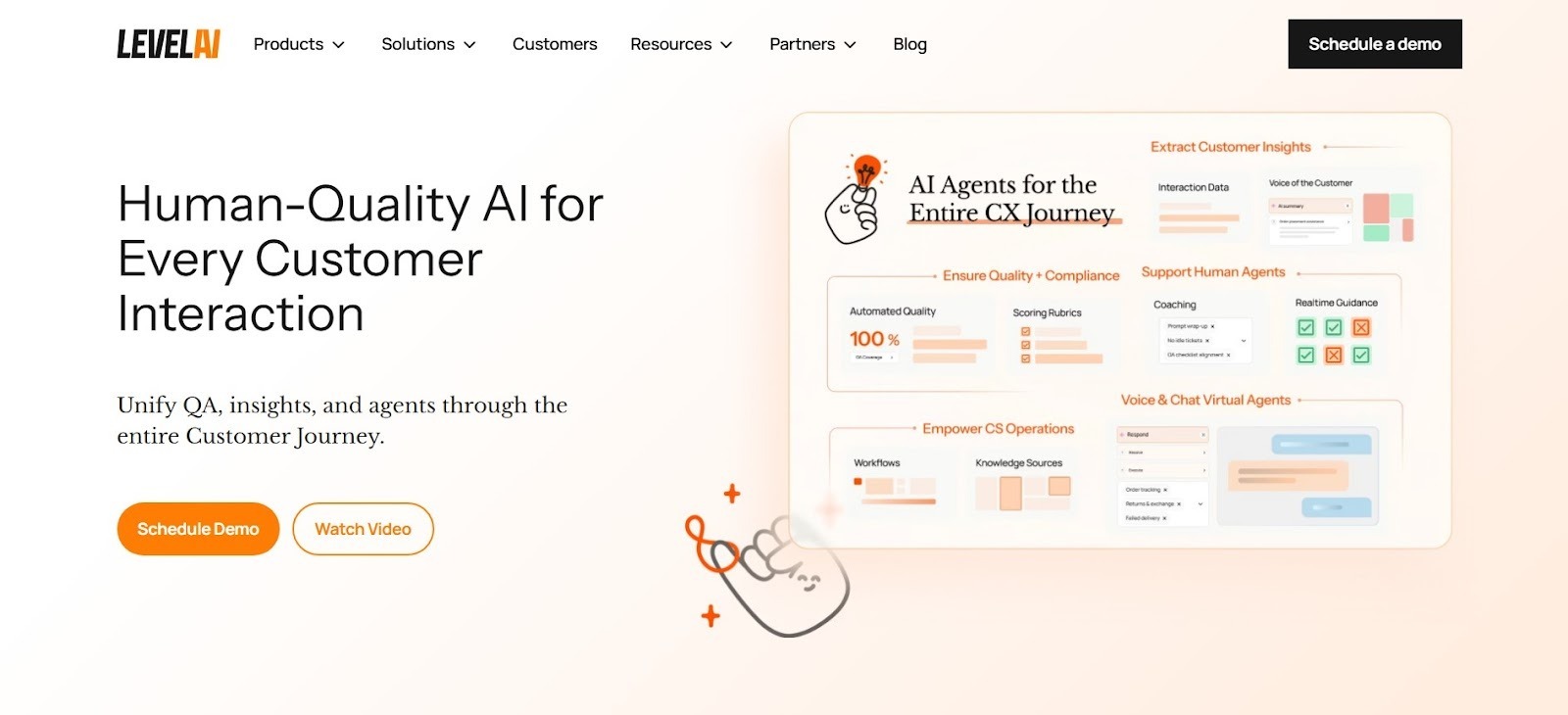 Level AI automated quality assurance and agent insights across voice and digital channels.
