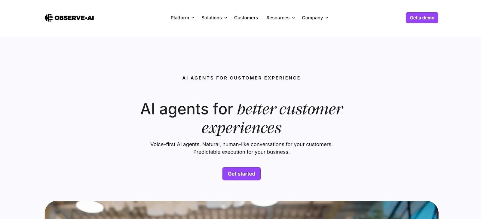 Observe AI speech analytics and agent coaching platform for large contact center operations.