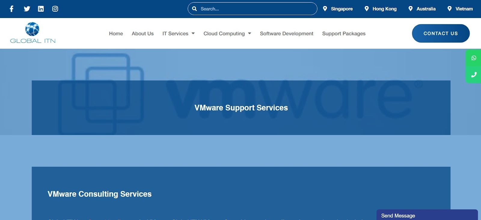 Global ITN delivering VMware support services for enterprise workloads.