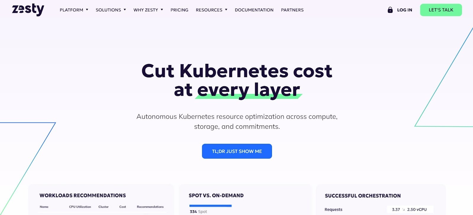 Zesty automation platform supporting AWS cost optimization across workloads