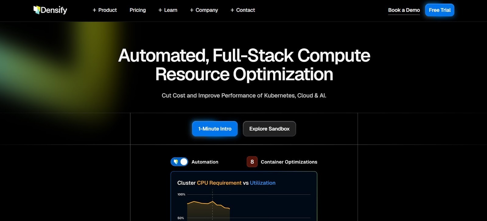 Densify platform highlighting cloud and container optimization for AWS cost control