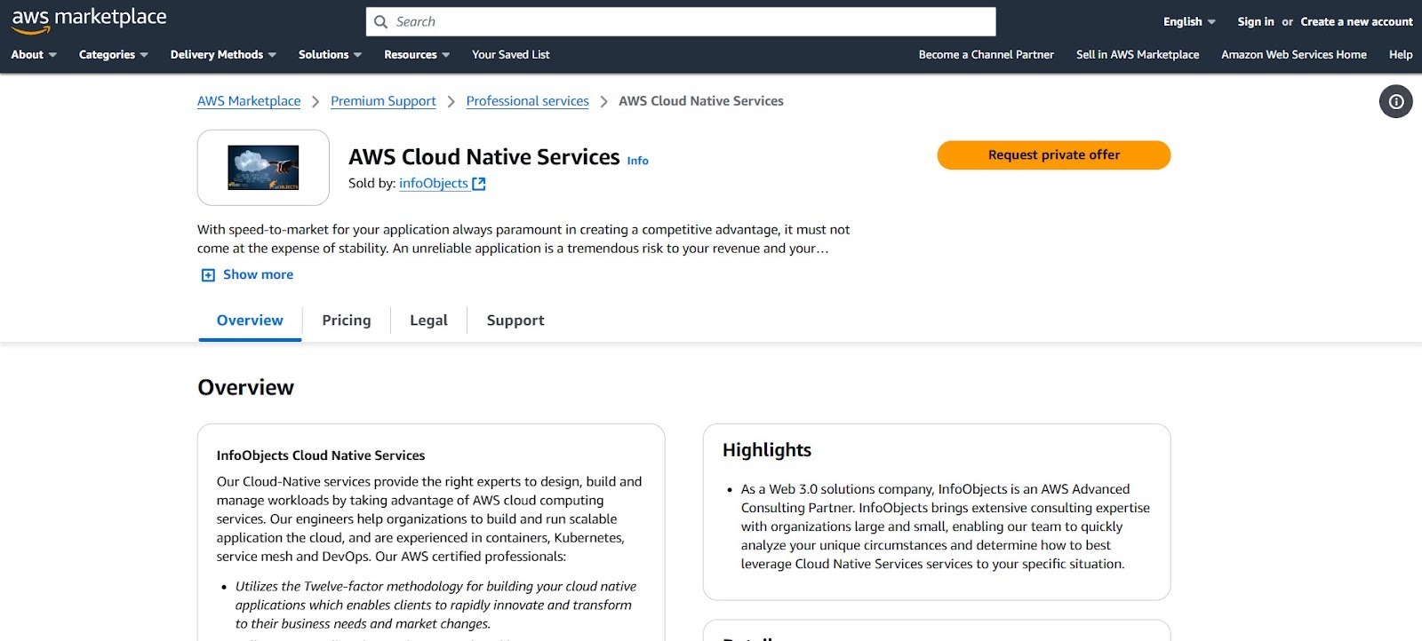 AWS Cloud Native Services featured as part of AWS cost optimization offerings